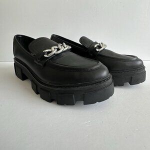 Y2K‎ NoBo Comfort Black Slip On Loafers Women's Size 11 Platform Chunky Lug Sole